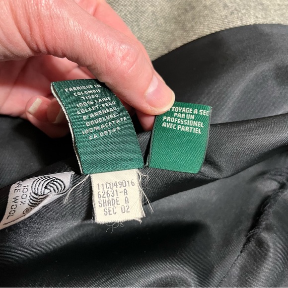 Lauren Ralph Lauren Wm’s Vintage Wool Tweed Leather Collar Long Blazer Jacket - Picture 6 of 15